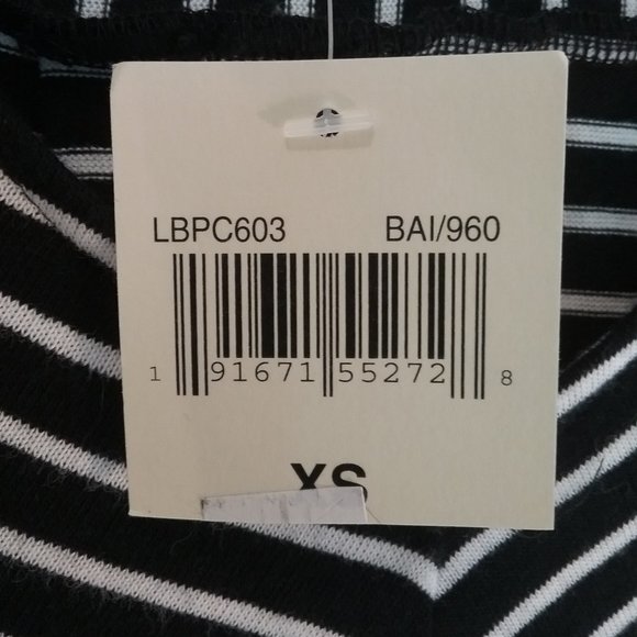 Lucky Brand Top Boho Black & White Striped New! XS - Picture 13 of 16